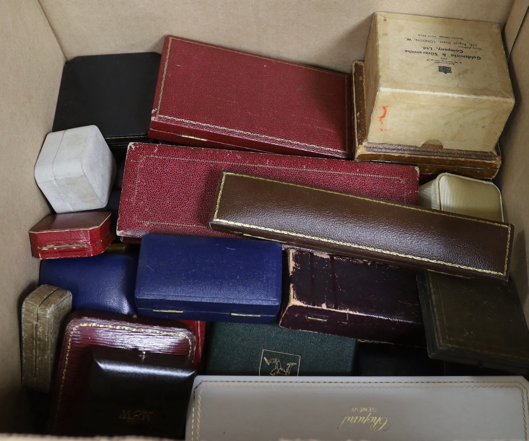 A quantity of assorted jewellery boxes including Chopard and Lane Crawford.